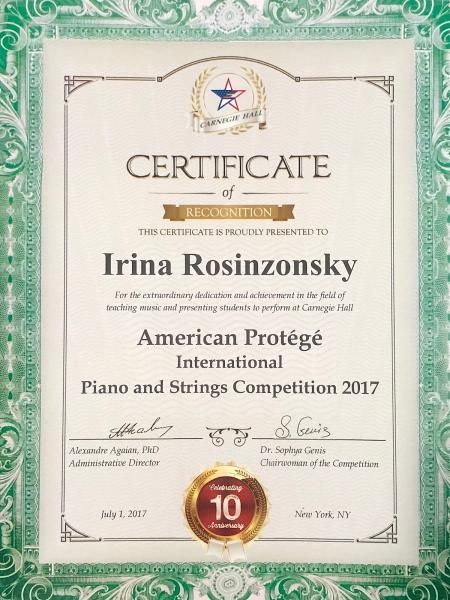 Irina Rosinzonsky Piano School