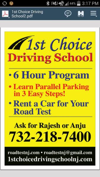 1st Choice Driving School ($75 Rahway MVC Test )