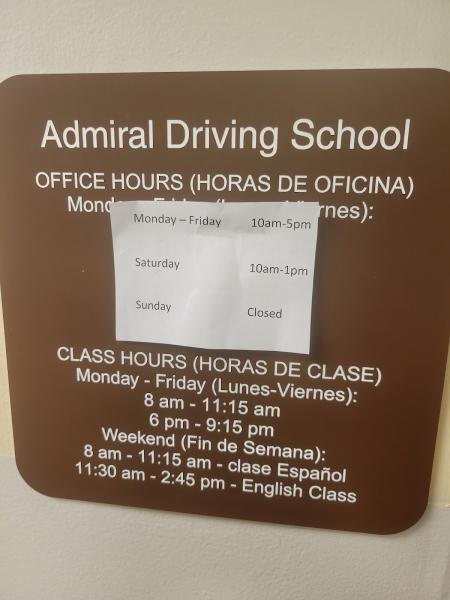 Admiral Driving School/ Action Driving School New Ownership