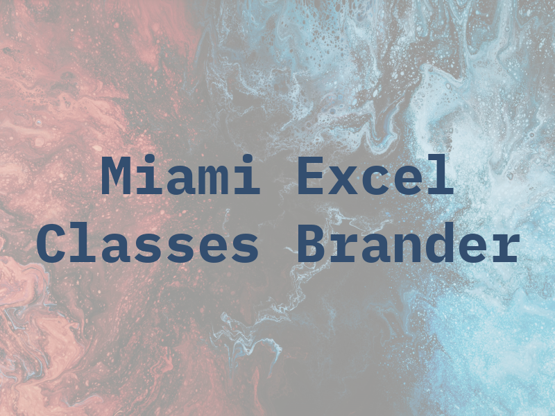 Miami Excel Classes by Chi Brander