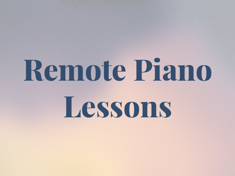 Remote Piano Lessons