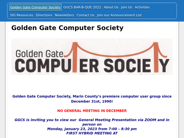 Golden Gate Computer Society