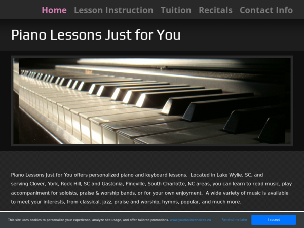 Piano Lessons Just For You