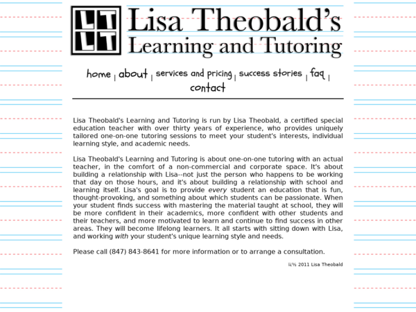 Lisa Theobald Learning and Tutoring