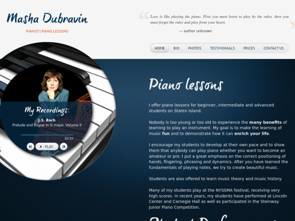 Masha Dubravin Piano Studio